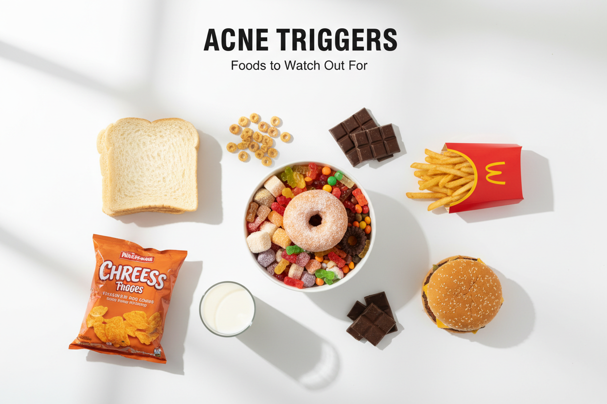 Food that cause acne to flare up