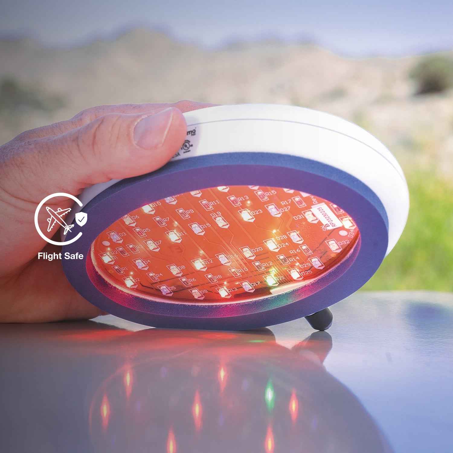 Celluma POD LED red light therapy featuring 3 targeted modes for acne, wrinkles, and pain relief.