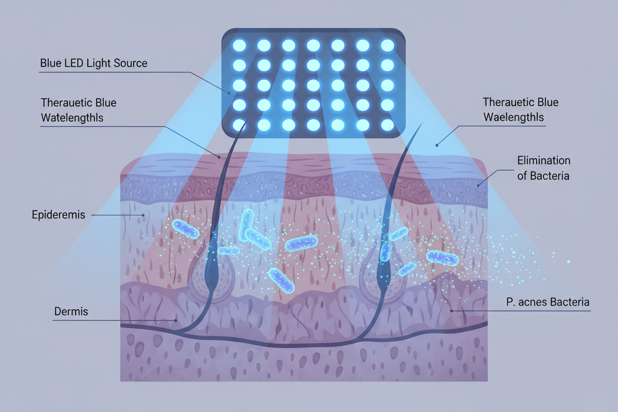 blue-light-therapy-bacterial-extinction-acne-pores