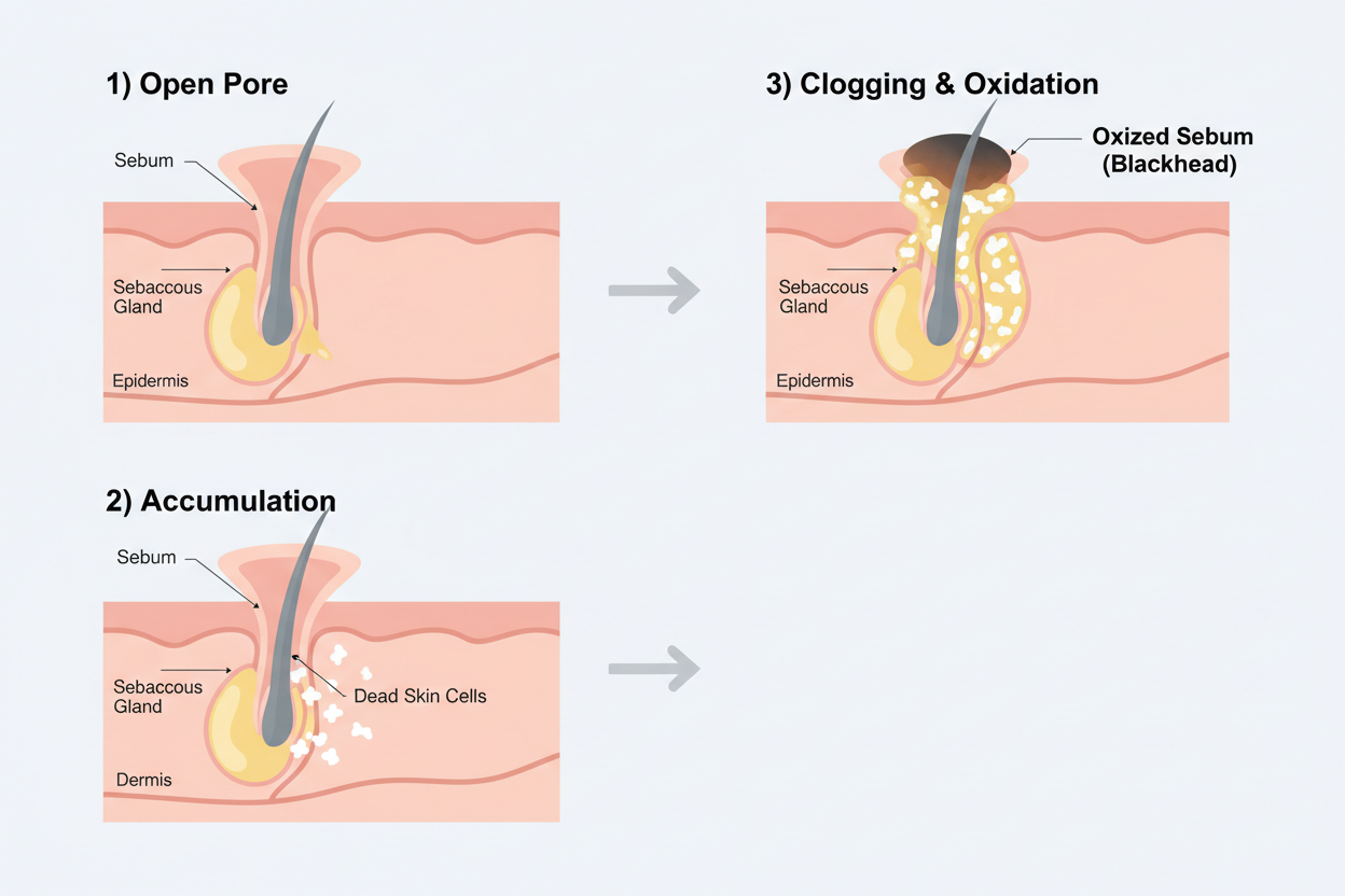 How blackheads are formed?