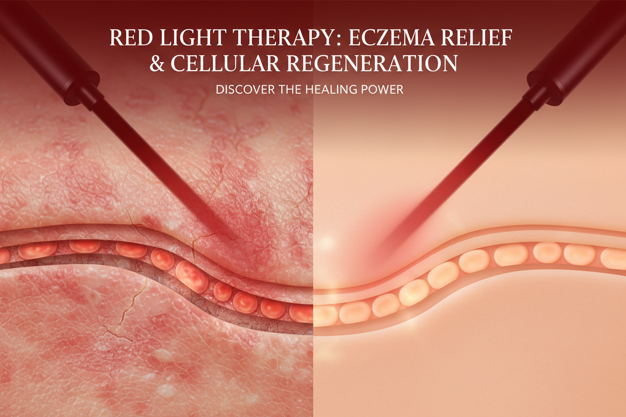 Applying an FDA-cleared flexible Celluma PRO LED panel in close contact mode to calm skin inflammation and atopic dermatitis.