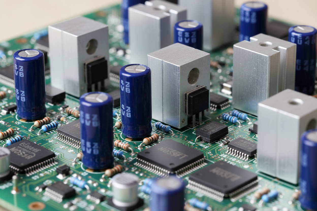 Circuit board showing electrical regulators so that it can be used in asia countries like Singapore and malaysia