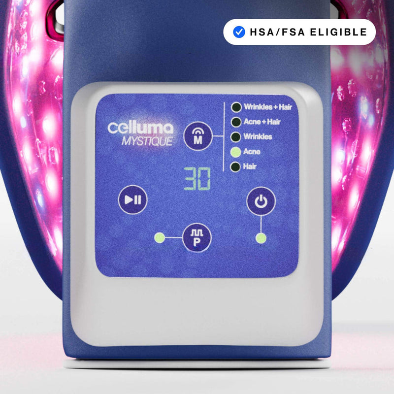 Pengendali Celluma MYSTIQUE dengan tombol mode dan tampilan pengatur waktu