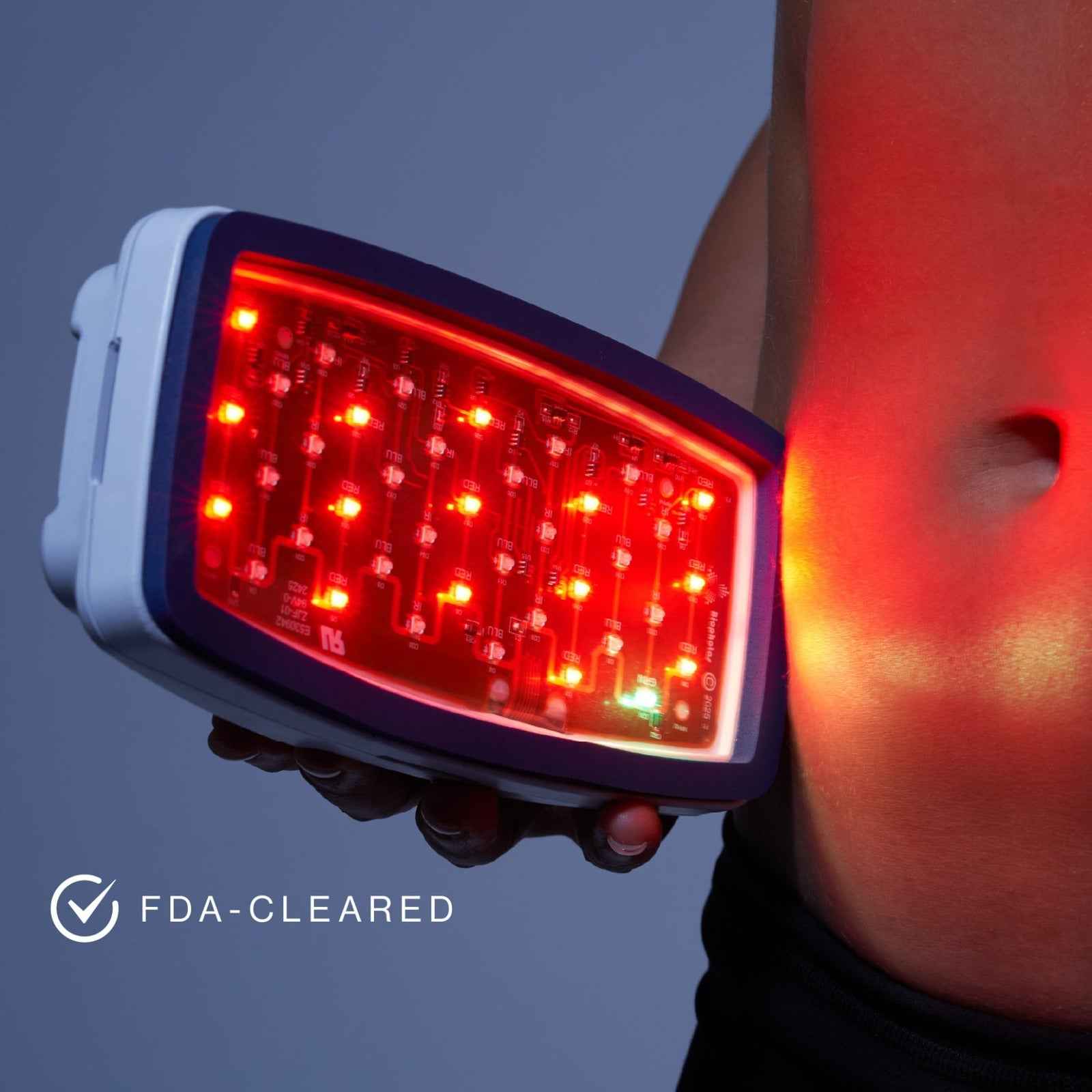 Celluma POD II portable LED light therapy device with FDA clearance, CE mark, and global medical registrations.