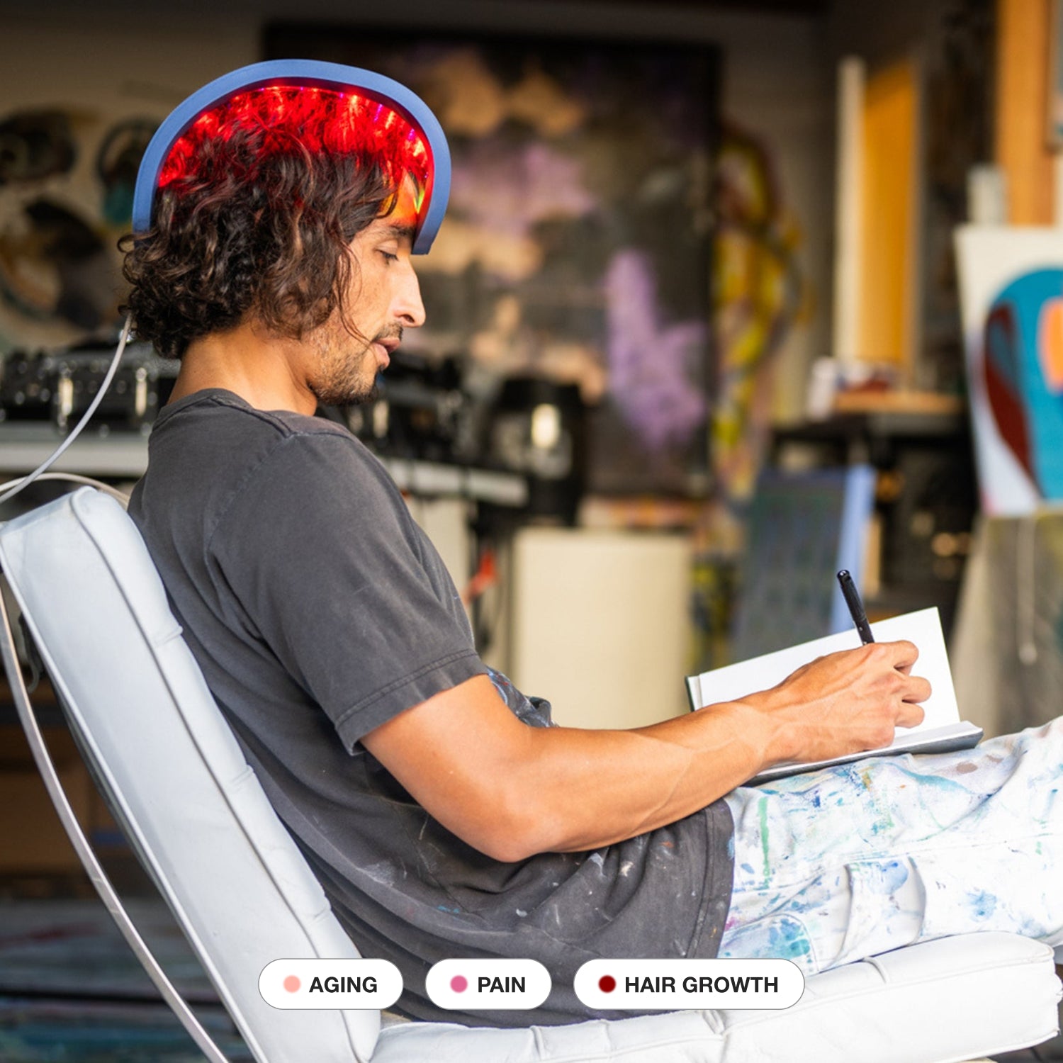 Red light, near-infrared light therapy Acne, Rosacea, Psoriasis, Eczema, Dermatitis, scars, hyperpigmentation, Wrinkles, collagen, crow’s feet, aging, Hair loss, Androgenetic alopecia,  Joint pain, Arthritis, Tendonitis, Backache, frozen shoulder, Sciatica, nerve pain, chronic pain